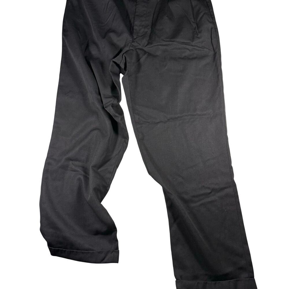 lands end men’s size 36 dress pants black cuffed hem